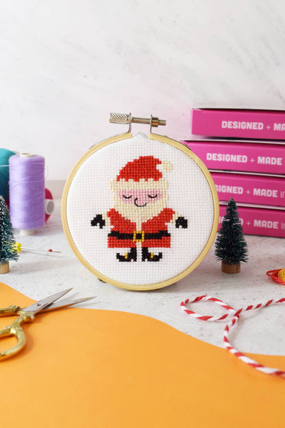 'Cute Santa' Mini Cross Stitch Kit: English