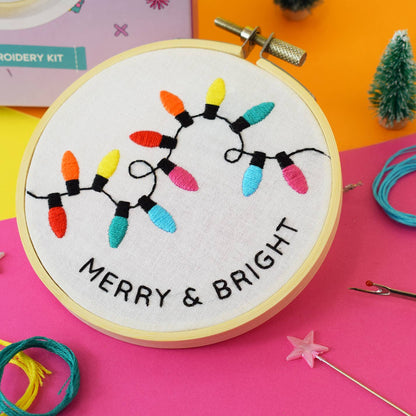 'Merry + Bright' Mini Embroidery Kit