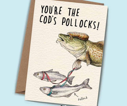 Cod's Pollocks Card - Congratulations Card - Well Done Card